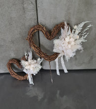 Load image into Gallery viewer, Double love hearth cake topper - Boho everlasting flowers