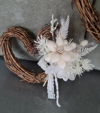 Load image into Gallery viewer, Double love hearth cake topper - Boho everlasting flowers