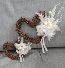 Load image into Gallery viewer, Double love hearth cake topper - Boho everlasting flowers