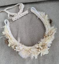 Load image into Gallery viewer, Boho style Everlasting preserved flowers crown / dog collar