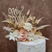 Load image into Gallery viewer, Wedding Cake topper in blush & champagne gold tones