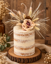 Load image into Gallery viewer, Peach blush Everlasting flowers cake topper