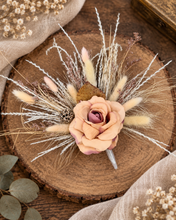 Load image into Gallery viewer, Peach blush Everlasting flowers cake topper