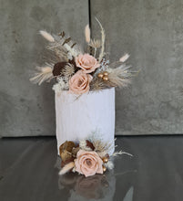 Load image into Gallery viewer, Double Everlasting flowers cake topper in peach
