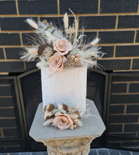 Load image into Gallery viewer, Double Everlasting flowers cake topper in peach