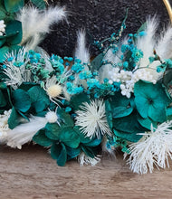 Load image into Gallery viewer, Emerald green everlasting flowers cake topper hoop – 5 inch