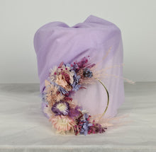 Load image into Gallery viewer, Pink / purple everlasting flowers cake topper hoop – 4 inch
