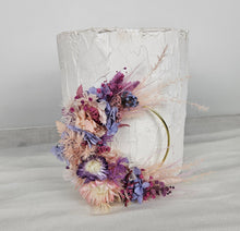 Load image into Gallery viewer, Pink / purple everlasting flowers cake topper hoop – 4 inch