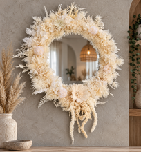 Load image into Gallery viewer, Boho deco Everlasting flowers wall mirror