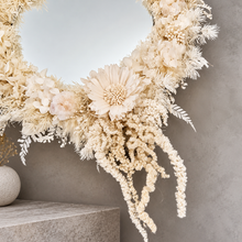 Load image into Gallery viewer, Boho deco Everlasting flowers wall mirror