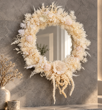 Load image into Gallery viewer, Boho deco Everlasting flowers wall mirror