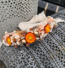 Load image into Gallery viewer, Rustic Boho Everlasting flowers crown with boho ribbon