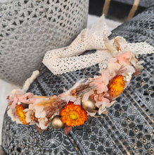 Load image into Gallery viewer, Rustic Boho Everlasting flowers crown with boho ribbon