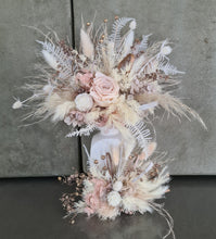 Load image into Gallery viewer, Double Everlasting preserved flowers cake topper - blush
