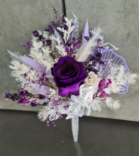 Load image into Gallery viewer, Double Everlasting preserved flowers cake topper - purple