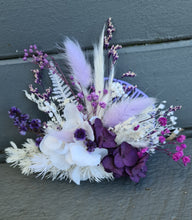 Load image into Gallery viewer, Double Everlasting preserved flowers cake topper - purple