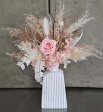 Load image into Gallery viewer, Blush Preserved rose floral cake topper