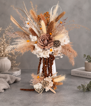 Load image into Gallery viewer, Everlasting preserved flowers double cake topper - rustic