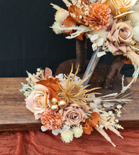 Load image into Gallery viewer, Everlasting flowers cake topper in rustic warm tones