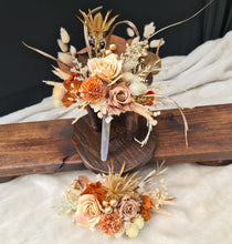 Load image into Gallery viewer, Everlasting flowers cake topper in rustic warm tones