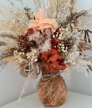 Load image into Gallery viewer, Autumn colours everlasting flowers in clay pot