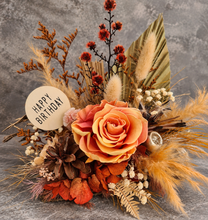 Load image into Gallery viewer, Rustic Everlasting flowers on wood log