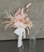 Load image into Gallery viewer, Blush palm spear everlasting flowers with vase