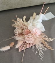 Load image into Gallery viewer, Blush palm spear everlasting flowers with vase