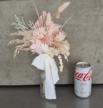 Load image into Gallery viewer, Blush palm spear everlasting flowers with vase