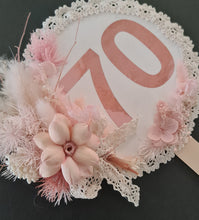 Load image into Gallery viewer, 70th Birthday Everlasting flowers cake topper