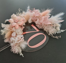 Load image into Gallery viewer, Clear acyclic round 70th Birthday Everlasting flowers cake topper