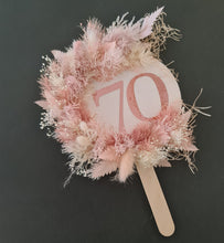 Load image into Gallery viewer, Blush Everlasting flowers 70th Birthday Cake topper