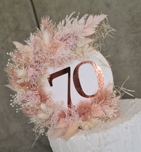 Load image into Gallery viewer, Blush Everlasting flowers 70th Birthday Cake topper
