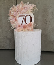 Load image into Gallery viewer, Blush Everlasting flowers 70th Birthday Cake topper