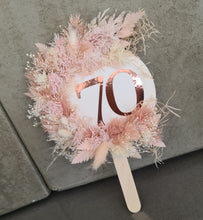 Load image into Gallery viewer, Blush Everlasting flowers 70th Birthday Cake topper