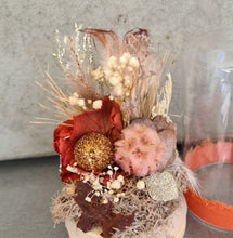 Load image into Gallery viewer, Preserved everlasting flowers baby glass dome - Rusty Orange