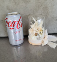 Load image into Gallery viewer, Preserved everlasting flowers baby glass dome - White & gold