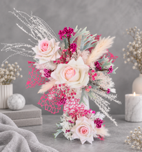 Load image into Gallery viewer, Everlasting flowers cake topper x 2 – Pink, fuchsia & green