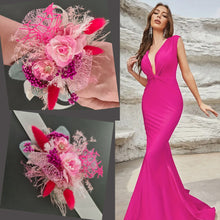 Load image into Gallery viewer, Everlasting flowers school formal / prom / wedding corsage - fuchsia