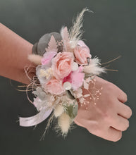 Load image into Gallery viewer, Everlasting flowers school formal / prom / wedding corsage - Pink & sage