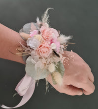 Load image into Gallery viewer, Everlasting flowers school formal / prom / wedding corsage - Pink & sage