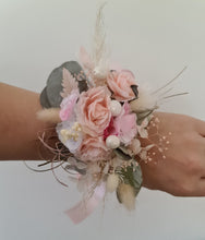 Load image into Gallery viewer, Everlasting flowers school formal / prom / wedding corsage - Pink & sage