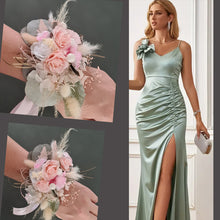 Load image into Gallery viewer, Everlasting flowers school formal / prom / wedding corsage - Pink & sage