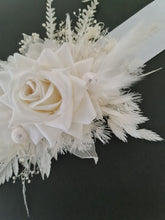Load image into Gallery viewer, Everlasting flowers school formal / prom corsage – White with glitter
