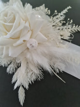 Load image into Gallery viewer, Everlasting flowers school formal / prom corsage – White with glitter