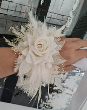 Load image into Gallery viewer, Everlasting flowers school formal / prom corsage – White with glitter