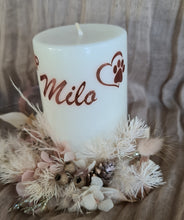 Load image into Gallery viewer, Pet Memory dog /cat Everlasting flowers reef & candle set – blush