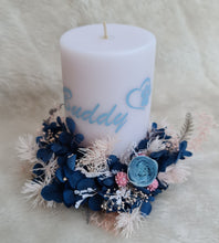 Load image into Gallery viewer, Pet Memory dog /cat Everlasting flowers reef & candle set - blue & pink