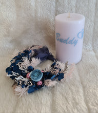 Load image into Gallery viewer, Pet Memory dog /cat Everlasting flowers reef & candle set - blue & pink