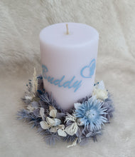 Load image into Gallery viewer, Pet Memory dog /cat preserved flowers reef & candle set - pastel blue